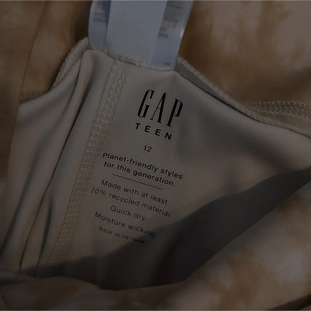 NWT GAP Fit Teen Neutral Tie Dye Cross Over Leggings Size Girl's 12